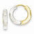 14k Two-tone Gold Polished Hollow Hinged Hoop Earrings