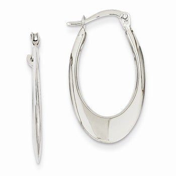 14k White Gold Polished Hoop Earrings