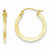 14k Yellow Gold 1-Sided Textured Hoop Earrings