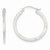 14k White Gold 1-Sided Textured Hoop Earrings