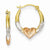 14k White & Rose Rhodium Heart Hoop Earrings