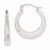 14k White Gold Diamond-cut Hollow Hoop Earrings