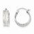 14k White Gold Diamond-cut Satin Hoop Earrings