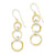 14k Two-tone Hollow Open Circle Dangle Earrings