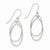 14k White Gold Polished & Textured Ovals Dangle Earrings