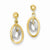 14k Two-tone Oval Post Dangle Earrings