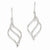 14k White Gold Polished Short Twisted Dangle Earrings