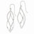 14k White Gold Polished & Textured Twisted Dangle Earrings