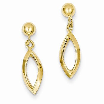 14k Yellow Gold Post Dangle Earrings