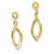 14k Yellow Gold Post Dangle Earrings