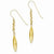 14k Yellow Gold Puff Marquis Dangle Shepherd Hook Earrings