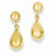 14k Yellow Gold Teardrop Hollow Post Dangle Earrings