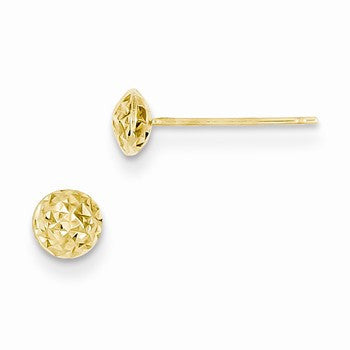 14k Yellow Gold 5mm Circle Puff Post Earrings