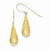 14k Yellow Gold Diamond-cut Puff Tear Drop Dangle Earrings