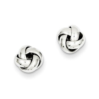 14k White Gold Polished Knot Post Earrings