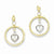 14k Two-tone Diamond-cut Loop w/ Puff Hearts Earrings