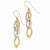 14k Yellow Gold Diamond-cut Tri-color Tear Drop Shepherd Hook Earrings