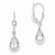 14k White Gold Polished Dangle Leverback Earrings