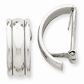 14k White Gold Polished Non-pierced Omega Back Earrings