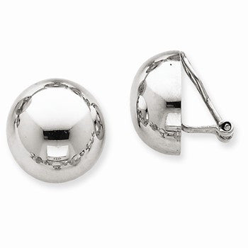 14k White Gold Polished Non-pierced Earrings