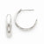 14k White Gold Polished 3.5mm J-Hoop Earrings