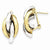 14k Two-tone Swirl Omega Back Post Earrings