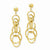 14k Yellow Gold Circle Drop Post Earrings