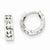 14k White Gold Diamond-cut Hinged Hoop Earrings