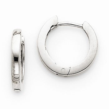 14k White Gold Hinged Hoop Earrings