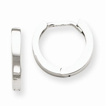 14k White Gold Hinged Hoop Earrings