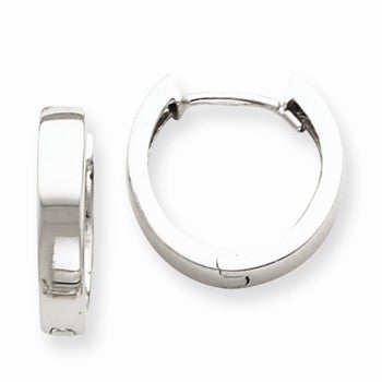 14k White Gold Hinged Hoop Earrings