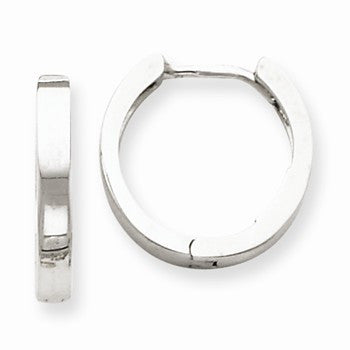 14k White Gold Hinged Hoop Earrings