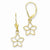 14k Yellow Gold Polished Cut Out Flower Lever Back Earrings