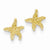 14k Yellow Gold Polished Textured Starfish Post Earrings