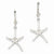 14k White Gold Polished Starfish Leverback Earrings