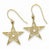 14k Yellow Gold Filigree Star Shepherd Hook Earrings