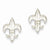 14k White Gold Polished Fleur De Lis Post Earrings