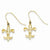 14k Yellow Gold Polished Fleur de lis Dangle Earrings