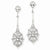 14k White Gold Diamond-cut Filigree Earrings