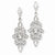 14k White Gold Diamond-cut Filigree Dangle Earrings