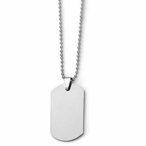 Tungsten Tungsten Polished Dog Tag Necklace