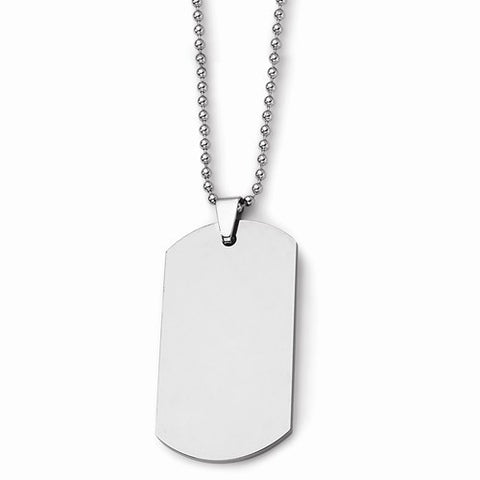 Tungsten Tungsten Polished Dog Tag Necklace