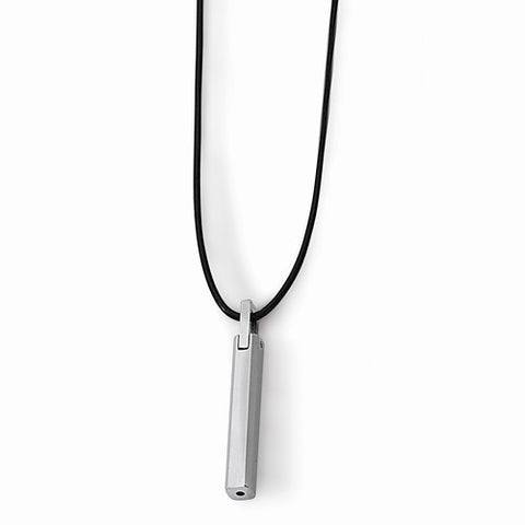 Tungsten Tungsten Polished Leather Cord Necklace