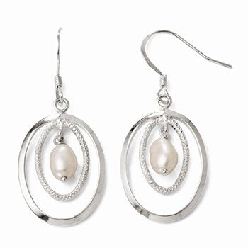 Sterling Silver Freshwater Cultured Pearl Dangle Earrings