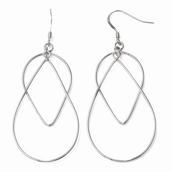 Sterling Silver Polished Shepherd Hook Dangle Earrings