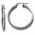 Sterling Silver Ruthenium-plated Hinged Hoop Earrings