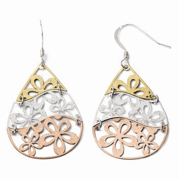 Sterling Silver Rose Gold-tone 18k Flash Plated Earrings