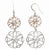 Sterling Silver Rose-tone 18k Flash Plated Dangle Earrings