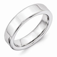 Vitalium Flat Polished 6mm Wedding Band