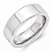 Vitalium Flat Polished 8mm Wedding Band